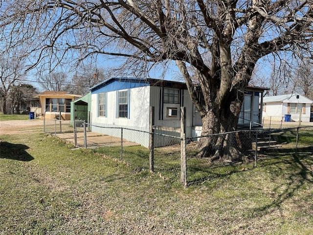 view of property exterior with a yard