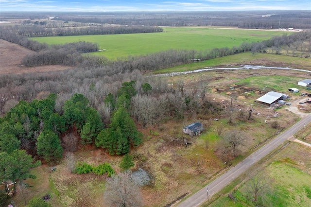 aerial view with a rural view