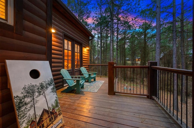 view of deck at dusk