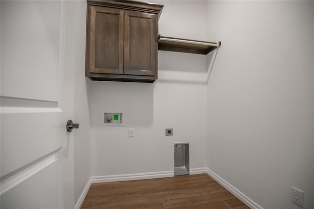 8800 Tyrion Dr, Edmond, OK 73007 - laundry room featuring hookup for a washing machine, electric dryer hookup, and dark wood finished floors
