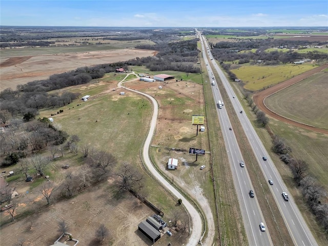 drone / aerial view featuring a rural view