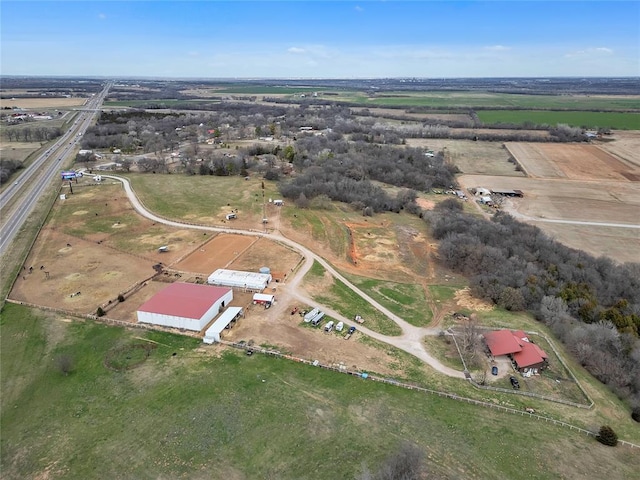 bird's eye view featuring a rural view