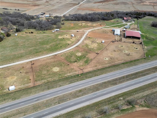 bird's eye view featuring a rural view