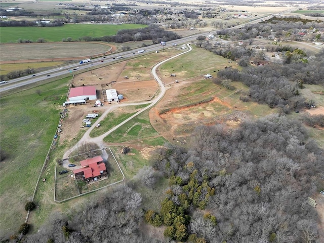 bird's eye view featuring a rural view