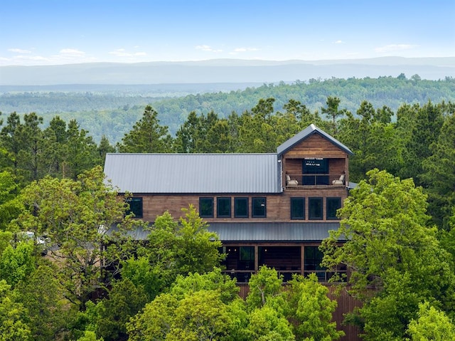 aerial view featuring a mountain view