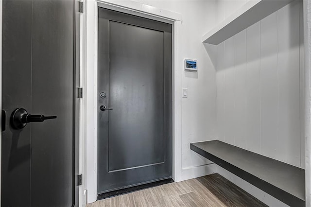 mudroom featuring light wood-type flooring