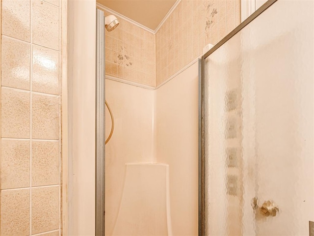 bathroom with an enclosed shower