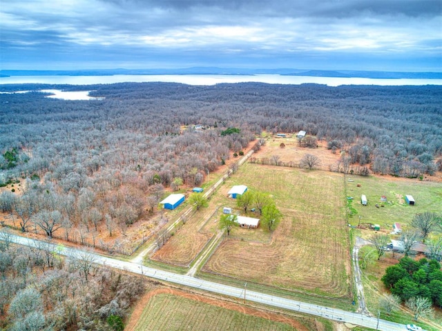 drone / aerial view with a rural view