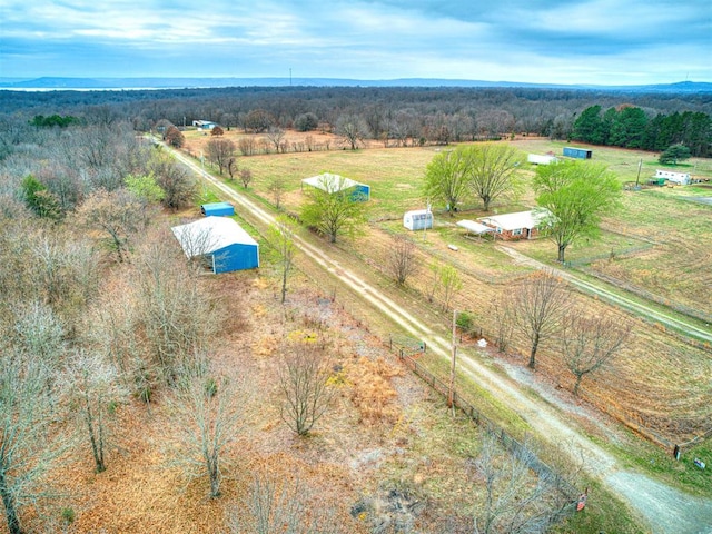 aerial view with a rural view