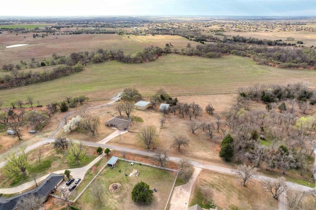 aerial view featuring a rural view