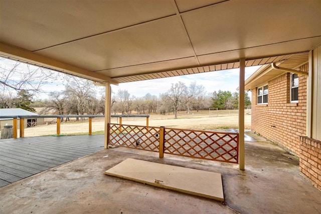 view of patio featuring a wooden deck