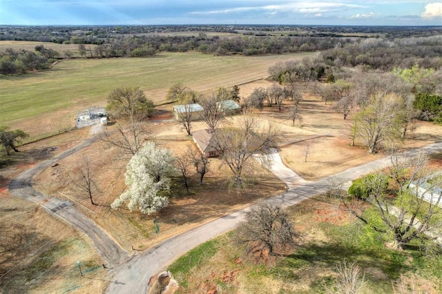 aerial view with a rural view