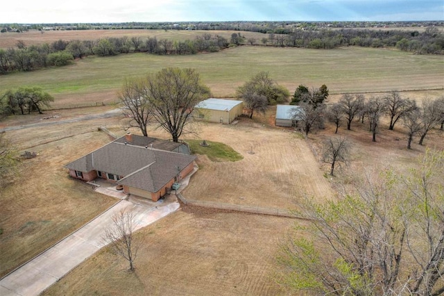 aerial view with a rural view