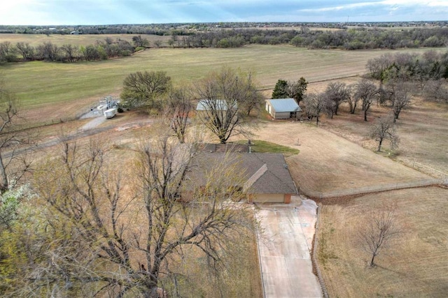 bird's eye view featuring a rural view