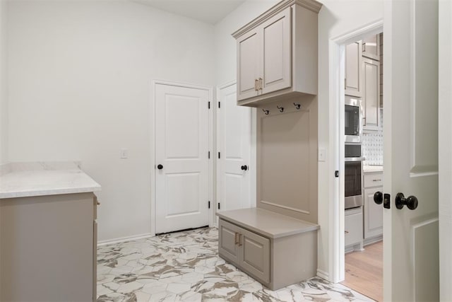 mudroom featuring light hardwood / wood-style floors