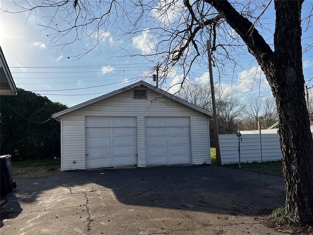 view of garage