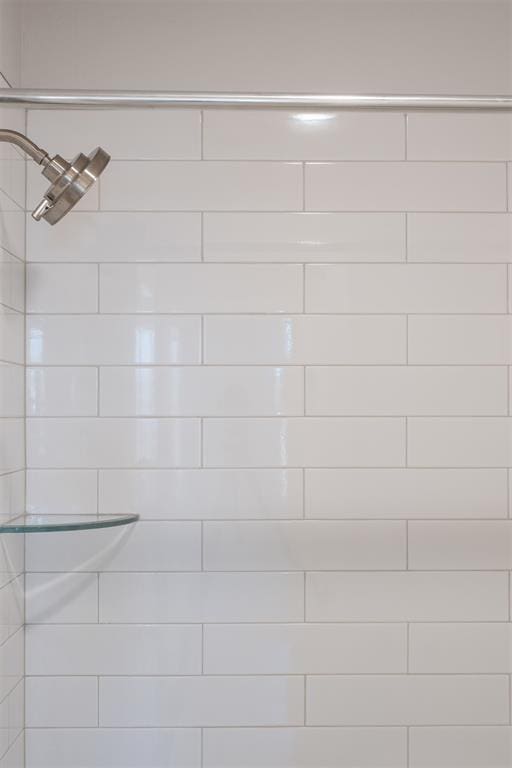 interior details with tiled shower