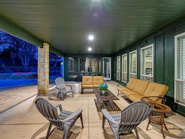 view of patio featuring an outdoor living space