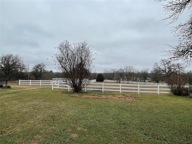 view of yard with a rural view