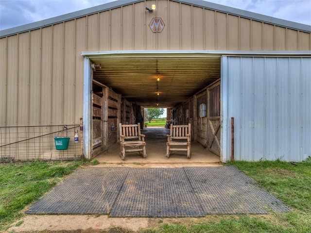 view of horse barn