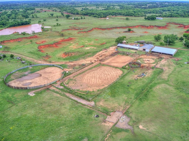 aerial view with a rural view