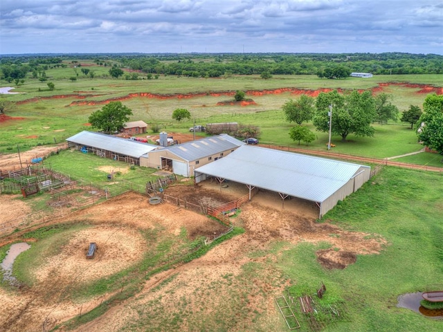 bird's eye view with a rural view