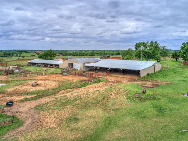 bird's eye view with a rural view