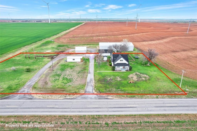 drone / aerial view featuring a rural view