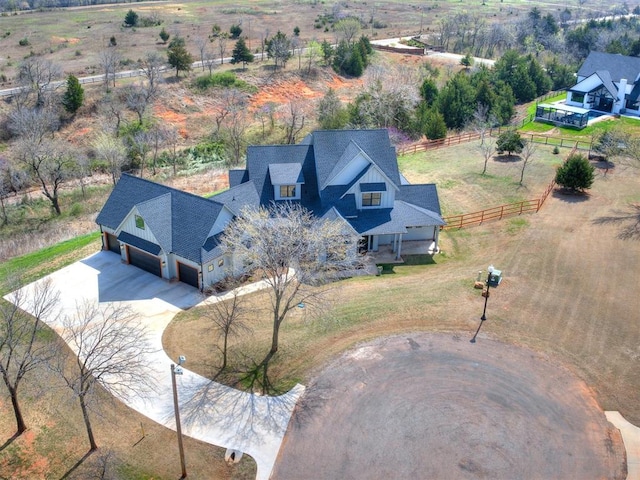 drone / aerial view featuring a rural view