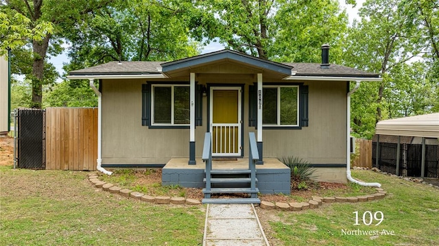 109 NW Ave, Bernice, OK 74331 - view of front facade featuring a front lawn