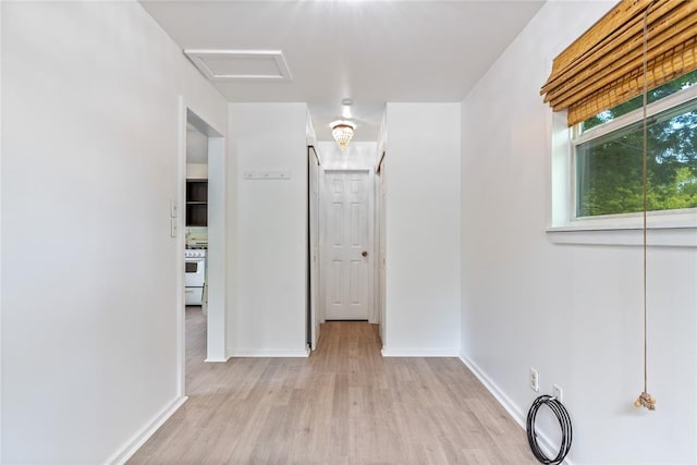 hall featuring light wood-type flooring