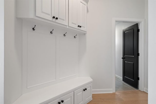 mudroom featuring light hardwood / wood-style flooring