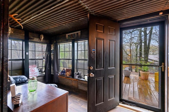 office space featuring light hardwood / wood-style flooring