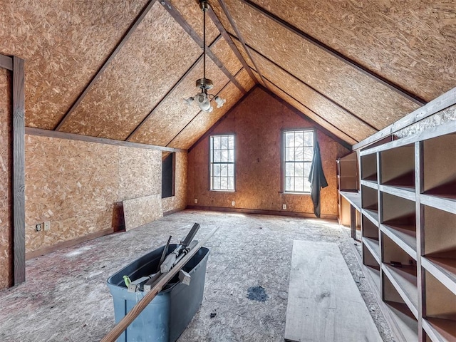 view of unfinished attic