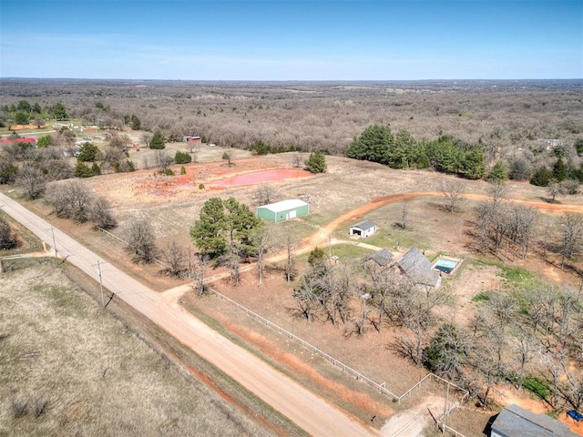 aerial view with a rural view