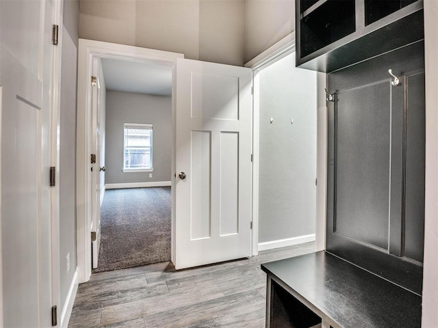 mudroom featuring light hardwood / wood-style flooring