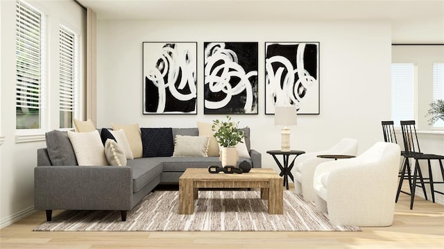 living room featuring wood-type flooring