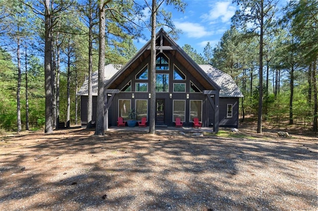 view of front of house with a patio