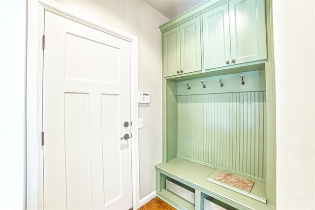 mudroom with baseboards