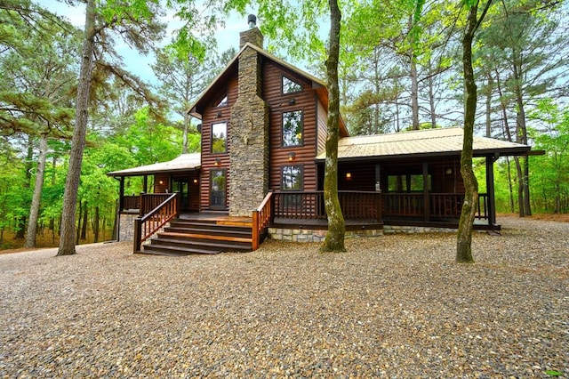 view of front of property with covered porch