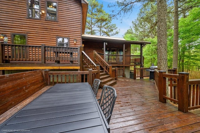 deck with grilling area