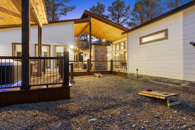 exterior space featuring a wooden deck