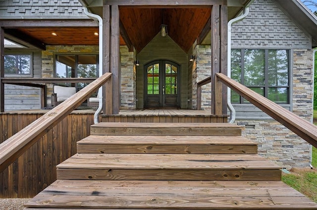 entrance to property with french doors