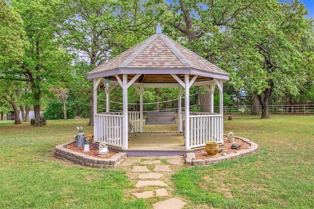 view of yard with a gazebo