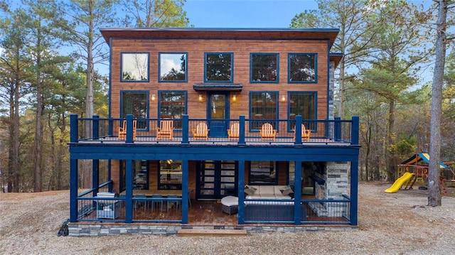 exterior space with a playground