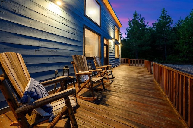 view of deck at dusk