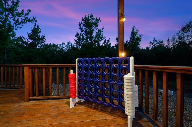 view of deck at dusk