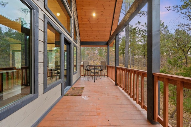 view of deck at dusk