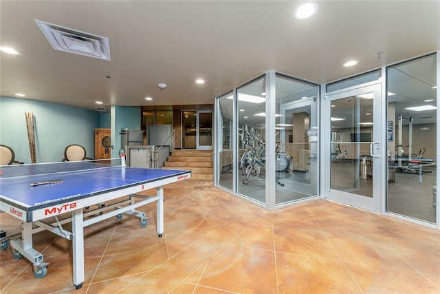 playroom with light tile patterned flooring