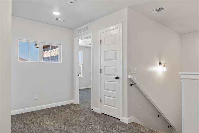 13268 Sawtooth Oak Rd, Choctaw, OK 73020 - hall with an upstairs landing and carpet floors